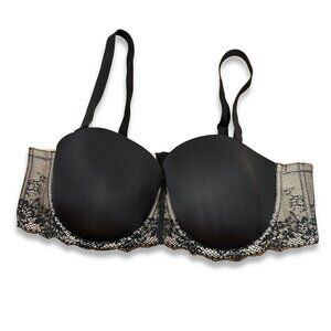 Torrid Convertible Lace Strapless Bra Black Underwire Plus Size 46C NWOT